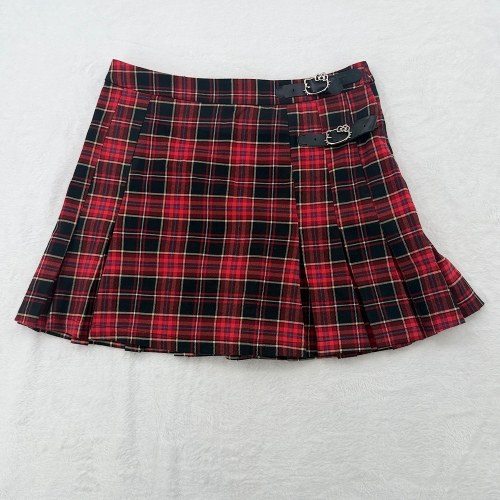 Hello Kitty x Forever 21 Plaid Pleated Mini Skirt Large Y2K Sanriocore Aesthetic - Picture 1 of 10